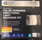 Commercial Electric 4 In. Slim Led Color Changing Directional Light Recessed. Fixed Price $17.99.