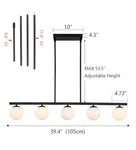 5 Lights Modern Globe Linear Pendant Lighting, Farmhouse Black Chandelier Wit.... Fixed Price $50.00.