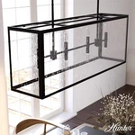 Hunter Felippe 8-LIGHT Natural Iron Island Chandelier Clear Seeded Glass Shades. Fixed Price $116.99.