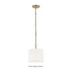 Home Decorators Collection Dawson 1-LIGHT Aged Brass Shaded Pendant. Fixed Price $20.00.