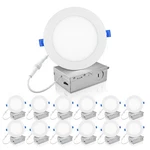 Ecoeler 12 Pack 6 Inch Slim Led Recessed Lighting With Junction Box, 5000K Da.... Fixed Price $108.79.