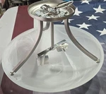 15" 2 Light Semi Flush Mount Alabaster Gls Sn Satin Nickel Finish - Free Ship !. Fixed Price $75.58.