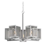 Home Decorators Collection 5-LIGHT Brushed Nickel Chandelier Etched Glass Shades. Fixed Price $149.98.
