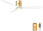 White Wood Ceiling Fan With Light 52INCH, Low Profile, Remote Control, Noiseless. Fixed Price $158.99.