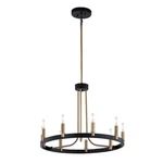 Justice Design Clayton 23" 1 Tier 9LT Chandelier, Black/brass NSH-8043-MBBR. Fixed Price $504.00.