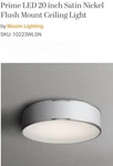 Maxim Lighting Prime Led 20" Satin Nickel Flush Mount Ceiling Fixture 10223WLSN. Fixed Price $150.00.