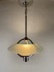 Modern Contemporary Sea Glass Look Nickel Saturn Hanging Light Fixture Art Deco. Fixed Price $80.00.