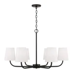Capital Lighting Brody Chandelier, Black/white Fabric 449462MB-706. Fixed Price $398.00.