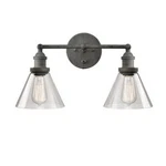 Claxy Antique Rustic Mycete Wall Sconce 2 Light Glass Bath Vanity. Fixed Price $85.00.