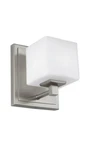 Feiss Sutton 5.75" Satin Nickel Sconce W/opal Etched Glass Shade VS24321SN-L1 *. Fixed Price $65.00.