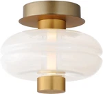 Studio SM18590 Gusto 10"W Led Semi-flush Ceiling Fixture Gold / Fog. Fixed Price $950.00.