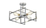 Zglaojt 4-LIGHT Chrome Flush Mount Ceiling Industrial Farmhouse Fixture. Fixed Price $29.99.