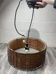 Vintage Uttermost Hanging Drum Pendant Light Fixture Bronze Rustic Abstract Art. Fixed Price $200.00.