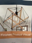 Amzasa Geometric Art Deco Hanging Pendant Light Metal/wood Modern Chandelier. Fixed Price $29.90.