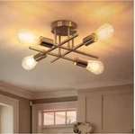Tozing 16 In. 4-LIGHT Modern Sputnik Linear Nickel Metal Semi-flush Mount. Fixed Price $44.85.