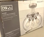 Huxby 13 In. 3-LIGHT Brushed Nickel Semi-flush Mount With Clear Glass Shade. Fixed Price $52.95.