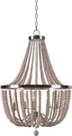 Kenroy 93132BS Home Dumas 5-LIGHT Brushed Steel Wood Bead Chandelier. Fixed Price $269.95.