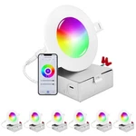 Luxrite 4 Inch Smart Led Recessed Light Rgbw Color Changing Wifi App 6-PACK. Fixed Price $247.49.