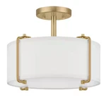 Brookley 14" 2 Light Semi Flush Mount Brushed Gold HD19546SF (no Downrod). Fixed Price $24.99.