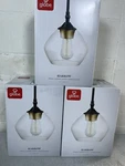 Globe Harrow 1-LIGHT Matte Black Pendant With Clear Glass Shade 60312. Fixed Price $44.96.