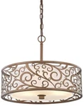 Home Decorators Collection Carousel 3-LIGHT Burnished Gold Pendant With Frosted. Fixed Price $119.99.
