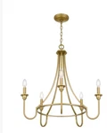 Chandelier Transitional Artemus 5-LIGHTS Painted Brass. Fixed Price $99.39.
