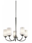 Aubrey 25 In. 5-LIGHT Brushed Nickel Transitional Shaded Cylinder Chandelier New. Fixed Price $64.99.