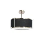 Harrison- Metal Semi-flush Mount Ceiling Light With Captured Linen Shade, Bla.... Fixed Price $74.48.