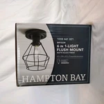 Hampton Bay Bryson 6-IN-1 Light Flush Mount Matte Black Finish Caged Shade Nib. Fixed Price $19.99.