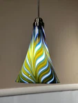 Art Glass Palm Cone Pendant - Tech Lighting Compatible 12V Halogen New. Fixed Price $164.00.