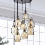 Antique Mariana Chandelier Cognac Glass Cluster Pendant Ceiling Hanging 8-LIGHTS. Fixed Price $185.99.