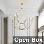 Acaner 35" Large Chandeliers For Dining Room, Modern Gold 12-LIGHTS Candle Style. Fixed Price $82.95.