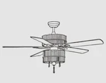 Warehouse Of Tiffany Wyllow Chrome Blades Light Fandelier Ceiling 52". Fixed Price $126.28.