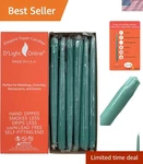 12 Hand-dipped Taper Candles In Sea Breeze Green Dripless & Smokeless. Fixed Price $42.74.