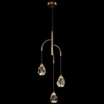 New John-richard Faceted Chunk Crystal 3-LIGHT Chandelier Fixture Brass ++. Fixed Price $1699.00.