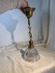 Antique Hubbell Vtg Art Deco Glass Industrial Pendant Light Victorian Holophane. Fixed Price $175.00.