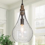 Ksana Farmhouse Wood Glass Pendant Lighting For Kitchen Island Bedroom, D.... Fixed Price $164.26.