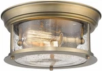 Elegant 2-LIGHT Flush Mount Fixture 11" Round Clear Seedy Glass Design. Fixed Price $229.99.