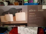 Nib: Nice Bathroom 38"-W 5-LITE Vanity Wall Light W/ Opal Glass Shades (bronze). Fixed Price $29.99.