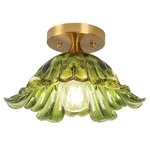 Semi Flush Mount Ceiling Light, Vintage E26 Base, Green Shade G.... Fixed Price $72.03.