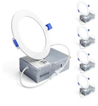 Ensenior 4 Pack Inch Ultra-thin Led Recessed Ceiling Light With Junction Box. Fixed Price $29.74.