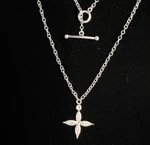 Designer Cathy Waterman Platinum PT900 & Diamond Star Cross Pendant Necklace $3K. Fixed Price $1349.10.