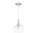 Hukoro 1-LIGHT Kitchen Island Teardrop Clear Glass Pendant Brushed Nickel Finish. Fixed Price $16.24.