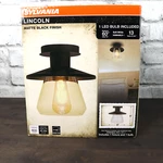 Sylvania Lincoln Vintage Fixture Semi-flush Mount Dimmable ST19 Bulb Included. Fixed Price $21.85.