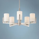 Maxim Dart 26" Wide Satin Nickel White Glass Modern 5-LIGHT Chandelier. Fixed Price $328.00.