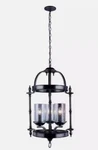 World Imports Tresor Collection 3-LIGHT Antiqued Pewter Pendant W/ Glass Shades. Fixed Price $100.00.