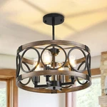 Rustic Black 4-LIGHT Semi Flush Mount Chandelier For Kitchen & Dining Room. Fixed Price $214.99.