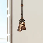 Oil Rubbed Bronze Mini Pendant Light 6" Industrial Toffee Art Glass Dining Room. Fixed Price $350.40.
