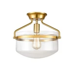Yubole Modern Mid-century Gold Clear Glass Ceiling Lights Brass 14" Wide Semi.... Fixed Price $143.80.