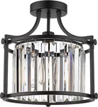 Cargifak Crystal Flush Mount Ceiling Light, 1-LIGHT Black Matte 4832. Fixed Price $100.21.